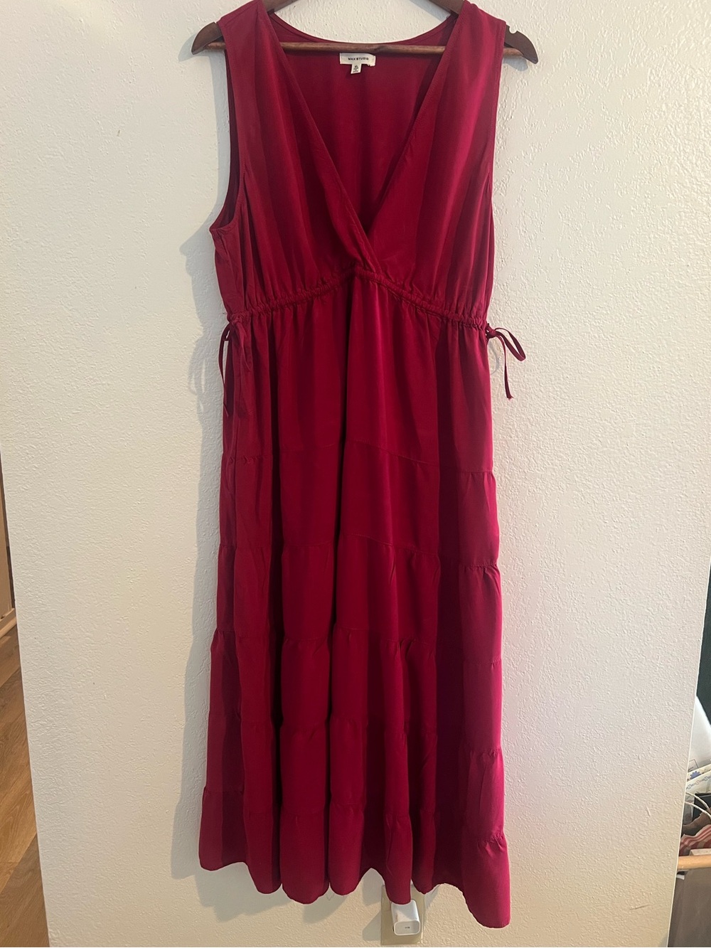Max Studio Burgundy Tiered Maxi Dress XL